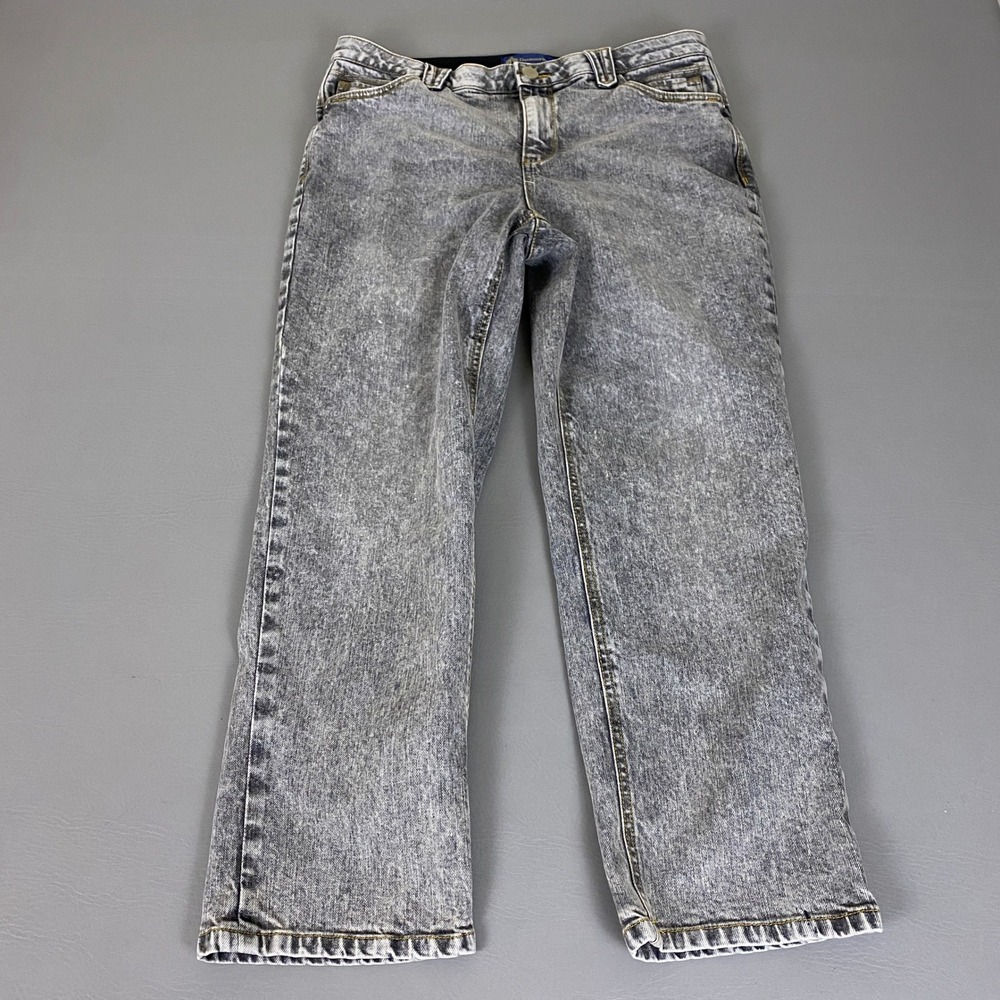 Democracy Ab solution Jeans Womens Size 10P Petite Straight Leg Gray Acid Wash